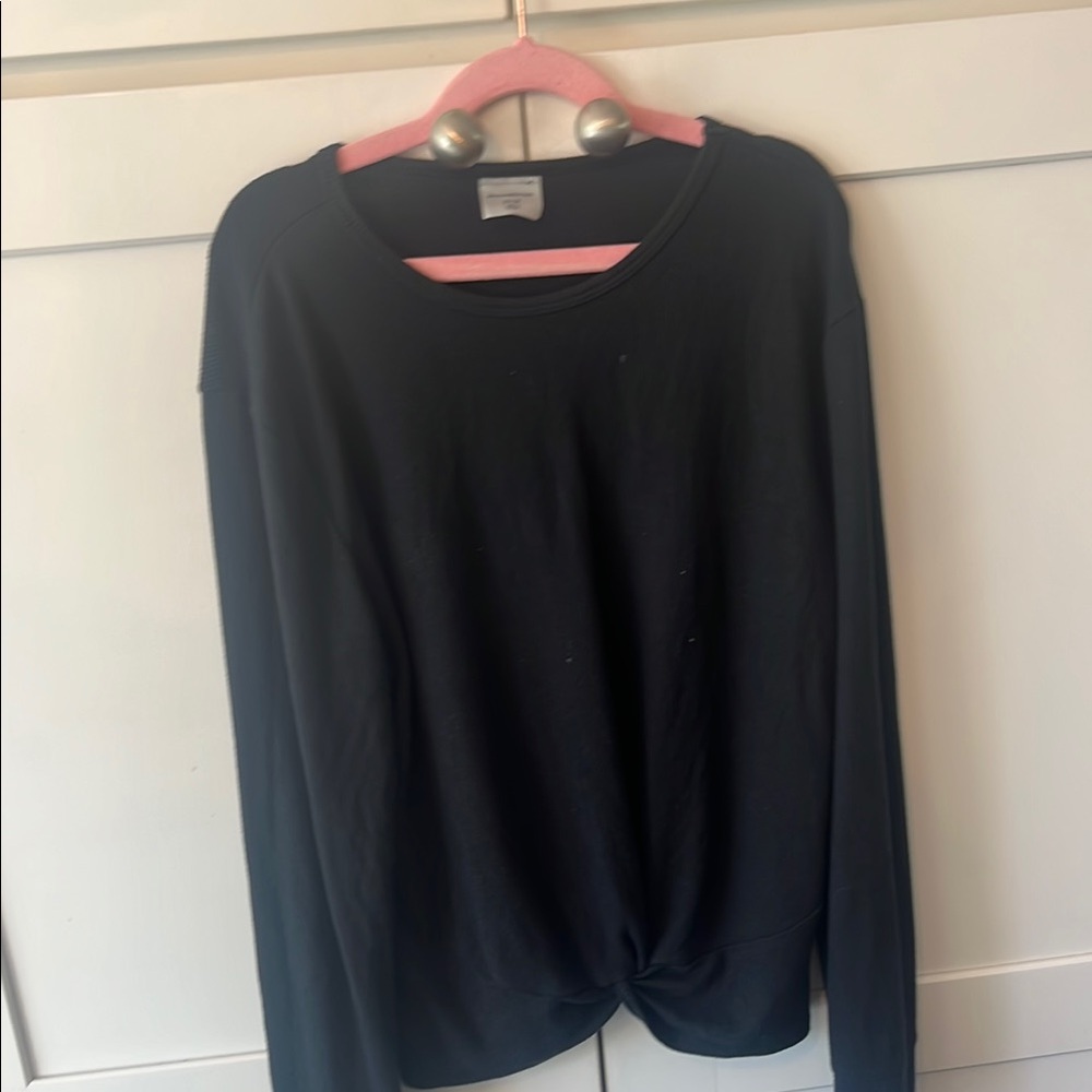 Abercrombie Kids Black Long Sleeve Tee with Twist Hem